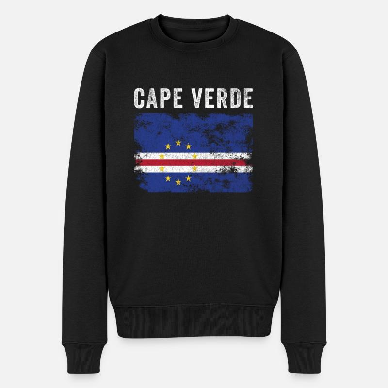 Drapeau du Cap-Vert en détresse - Pull Premium bio Homme - noir