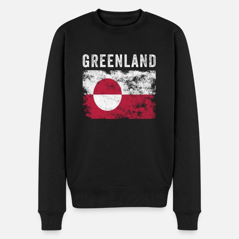 Groenland Drapeau Vintage Groenlander Flag - Pull Premium bio Homme - noir