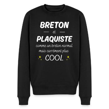breton et plaquiste breton plus cool - Pull Premium bio Homme - noir - Devant - Nico (187cm)