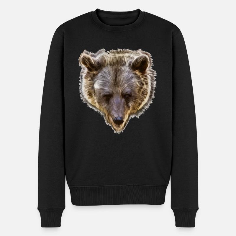 JURKA Kopf - Männer Premium Bio Pullover - Schwarz