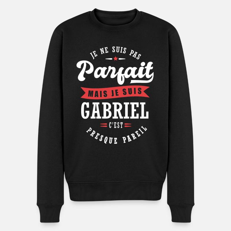 Gabriel Parfait Cadeau prenom gabriel - Pull Premium bio Homme - noir