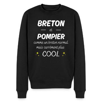 breton et pompier breton plus cool - Pull Premium bio Homme - noir - Devant - Nico (187cm)