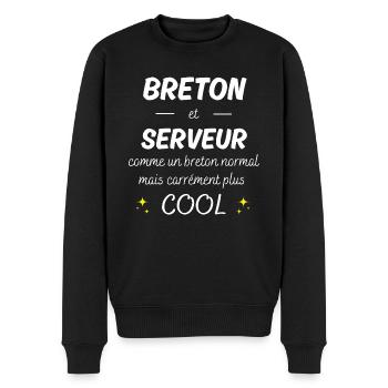 breton et serveur breton plus cool - Pull Premium bio Homme - noir - Devant - Nico (187cm)