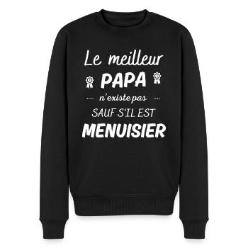 le meilleur papa n'existe pas sauf si menuisier - Pull Premium bio Homme - noir - Devant - Nico (187cm)
