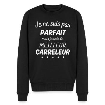 Je suis pas parfait le meilleur carreleur - Pull Premium bio Homme - noir - Devant - Nico (187cm)