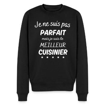 Je suis pas parfait le meilleur cuisinier - Pull Premium bio Homme - noir - Devant - Nico (187cm)