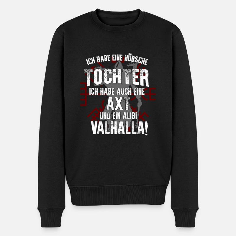 Wikinger - Männer Premium Bio Pullover - Schwarz