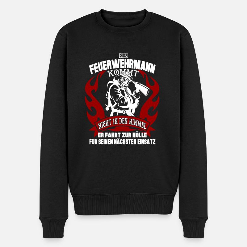 Feuerwehr - Männer Premium Bio Pullover - Schwarz