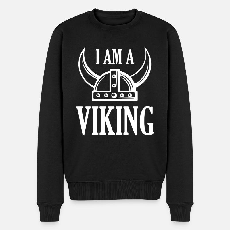 Ich bin ein Wikinger - Männer Premium Bio Pullover - Schwarz