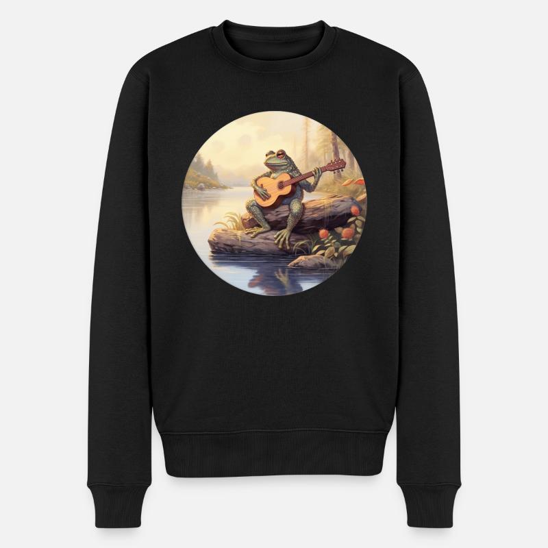 Frog joue du banjo - Pull Premium bio Homme - noir