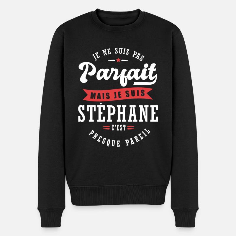Stéphane Parfait Cadeau prenom stéphane - Pull Premium bio Homme - noir