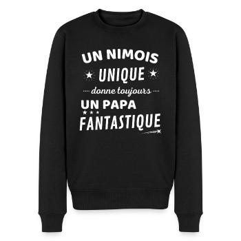 Un nimois unique donne un papa fanstastique - Pull Premium bio Homme - noir - Devant - Nico (187cm)