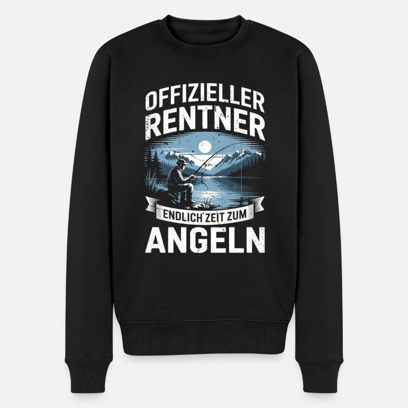 Offizieller Rentner – Endlich Zeit zum Angeln - Männer Premium Bio Pullover - Schwarz