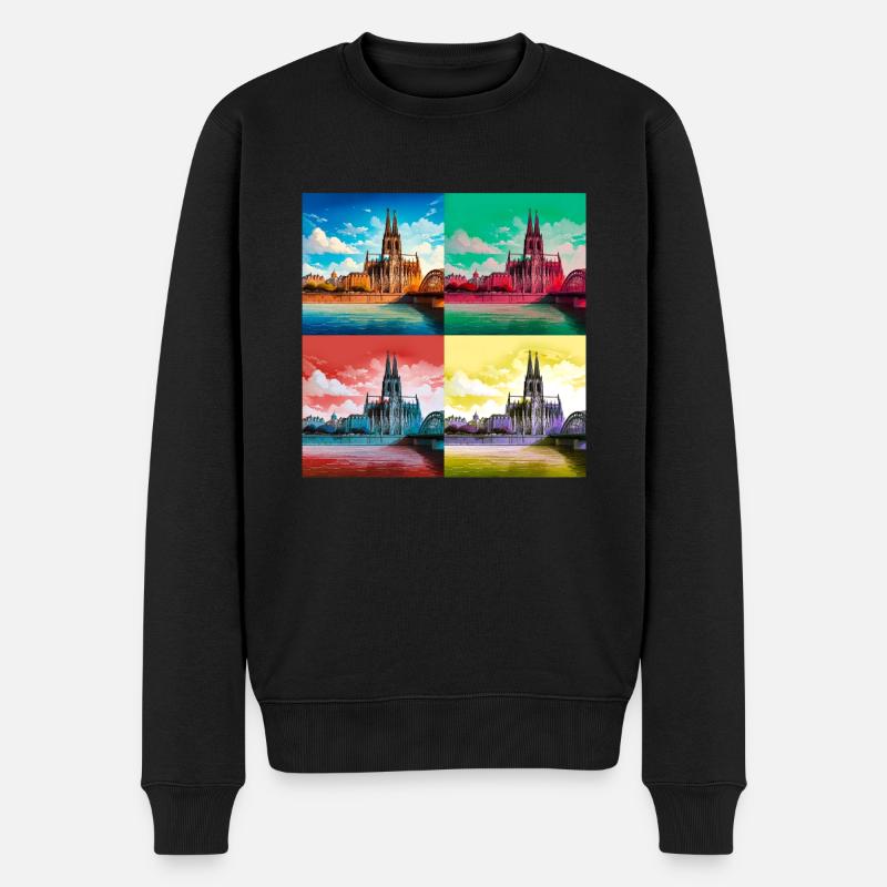 Cathédrale de Cologne,Cathédrale,Cologne,Coeurs,Peinture,Warhol - Pull Premium bio Homme - noir