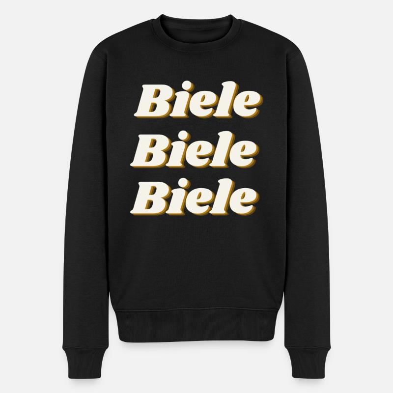 BIELE BIELE BIELE - Männer Premium Bio Pullover - Schwarz