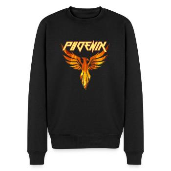 phénix, phénix, oiseau, feu, illustration - Pull Premium bio Homme - noir - Devant - Nico (187cm)