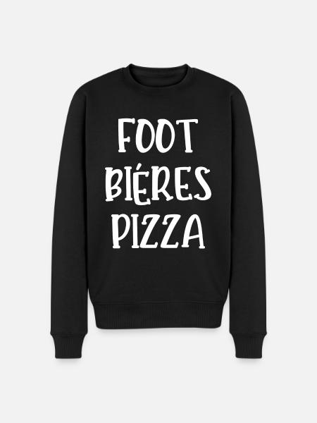 foot bières pizza - Pull Premium bio Homme - noir