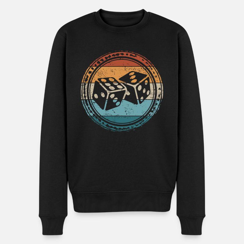 Retro Würfel - Männer Premium Bio Pullover - Schwarz