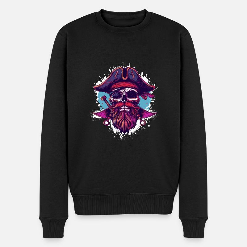 Crâne de pirate - Pull Premium bio Homme - noir
