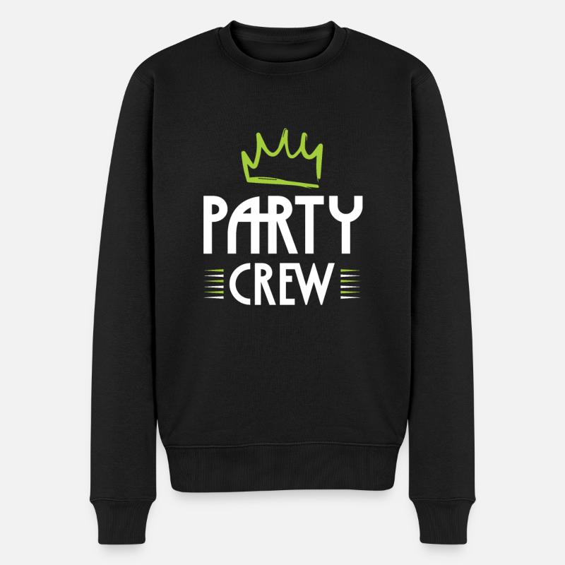 Party Crew - Männer Premium Bio Pullover - Schwarz