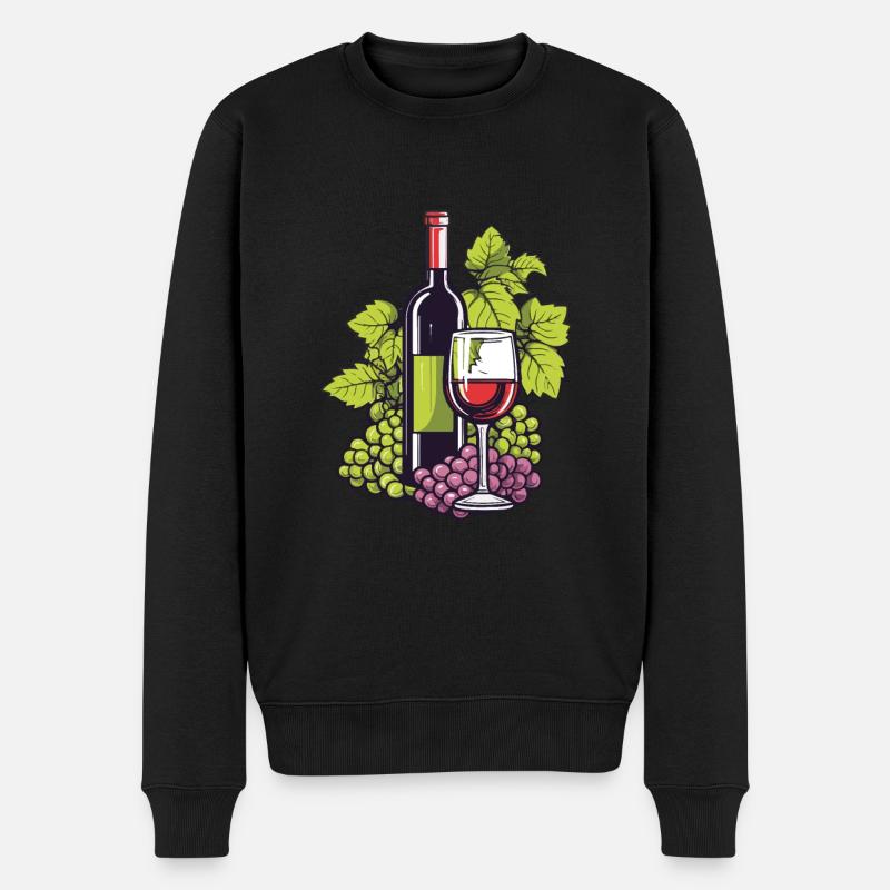 Weinglas WeinTrauben Wein - Männer Premium Bio Pullover - Schwarz