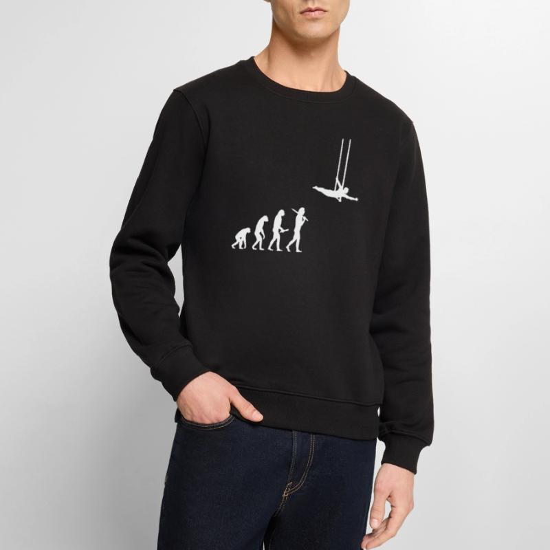 Evolution fliegendes Trapez Akrobat Geschenkidee Männer Premium Bio Pullover