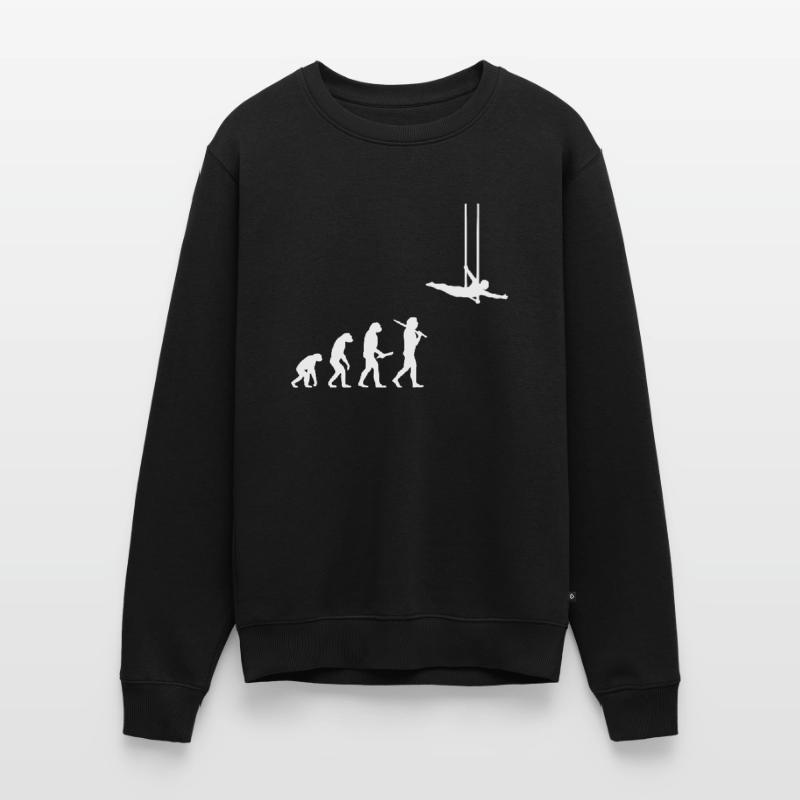 Evolution fliegendes Trapez Akrobat Geschenkidee Männer Premium Bio Pullover