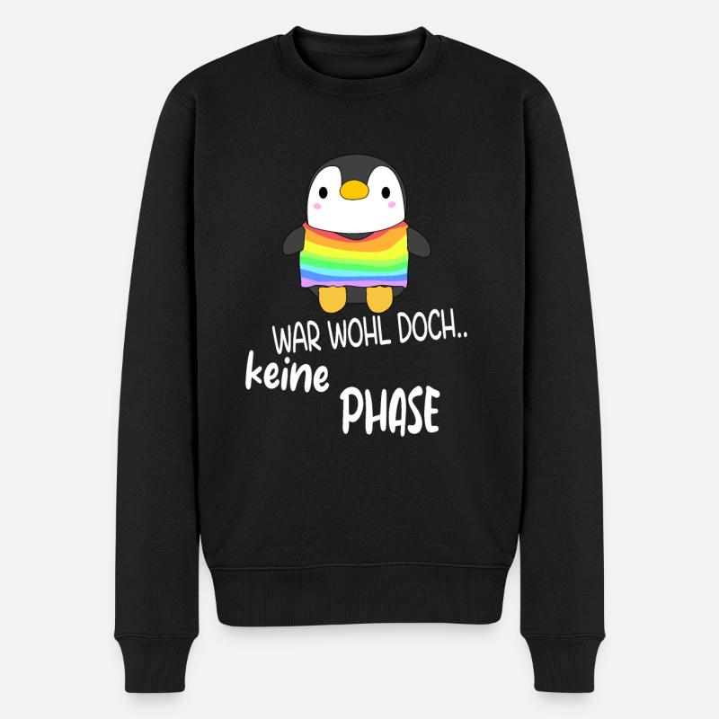 Pinguin - War wohl doch keine Phase - Männer Premium Bio Pullover - Schwarz