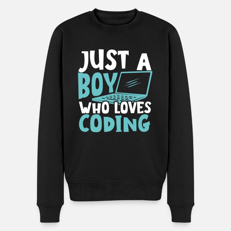 Juste un garçon qui aime programmer - Pull Premium bio Homme - noir