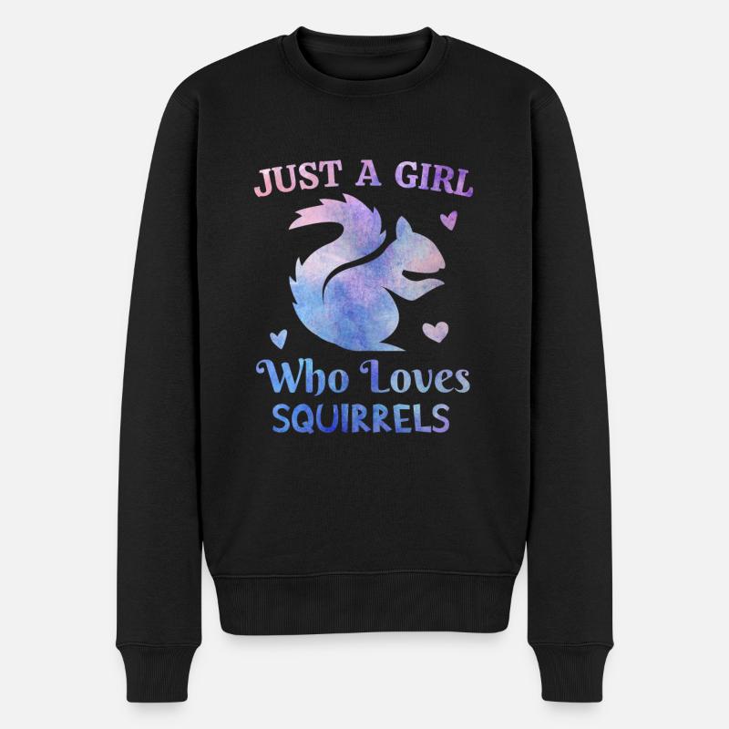 Nur ein Mädchen, das Wölfe liebt rosa lila Krawattenfarbe - Männer Premium Bio Pullover - Schwarz