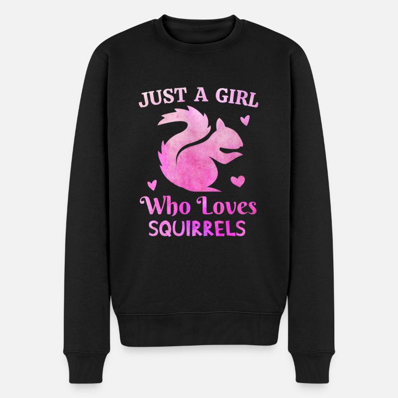 Nur ein Mädchen, das Wölfe liebt rosa Krawatte Färbekleidung - Männer Premium Bio Pullover - Schwarz