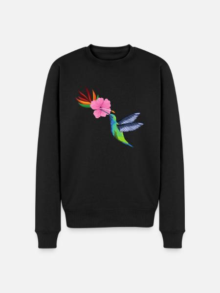 Hummingbird flower seed - Men's Premium Organic Jumper - black