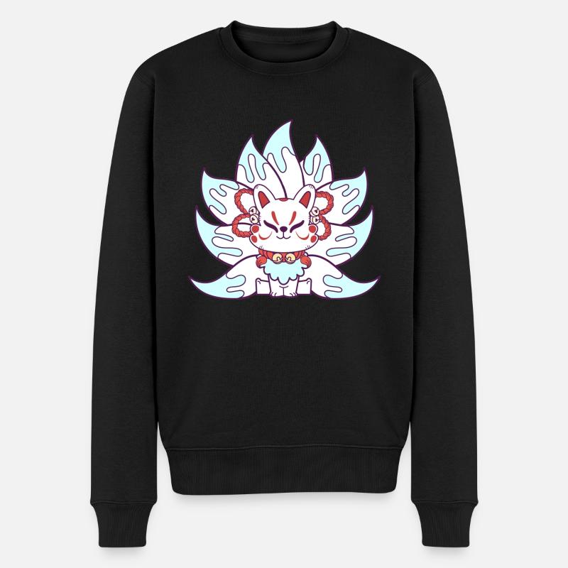 Renard Kitsune - Pull Premium bio Homme - noir