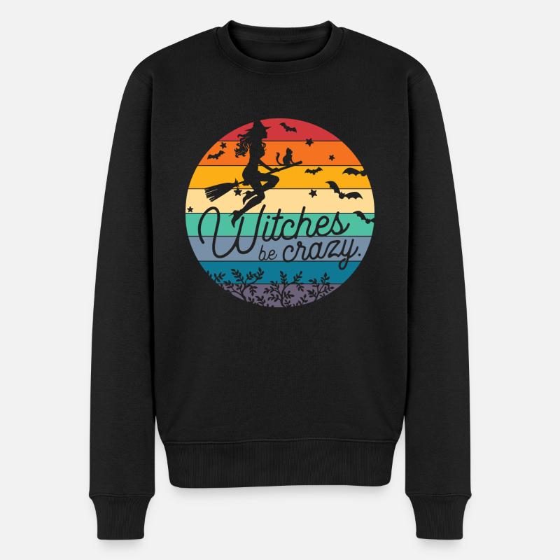 Halloween Hexe Lustiges Geschenk - Männer Premium Bio Pullover - Schwarz