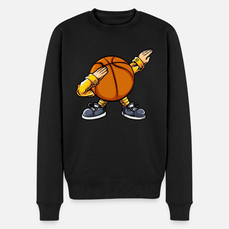 Dabbing basketball - Männer Premium Bio Pullover - Schwarz