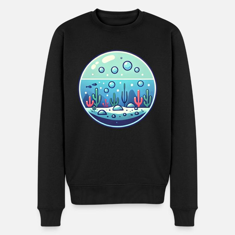 Wasserblase - Männer Premium Bio Pullover - Schwarz