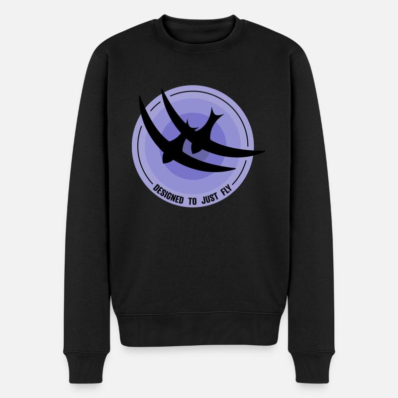 Mauersegler Vögel Schwalben DESIGNED TO JUST FLY - Männer Premium Bio Pullover - Schwarz