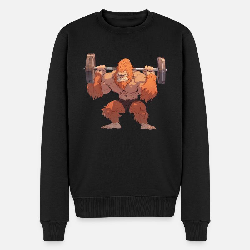 Orang-Utan Squats - Männer Premium Bio Pullover - Schwarz