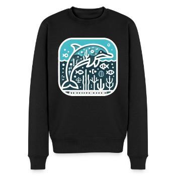 Walfisch - Männer Premium Bio Pullover - Schwarz - Vorne - Nico (187cm)
