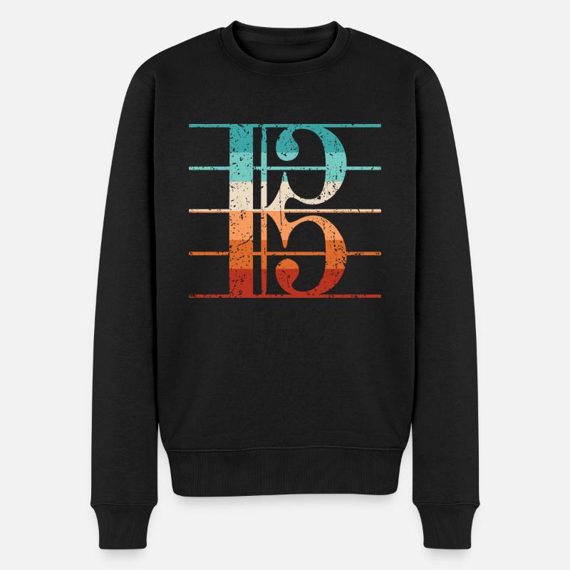 Bratschenschlüssel Altschlüssel Noten Bratsche - Männer Premium Bio Pullover - Schwarz