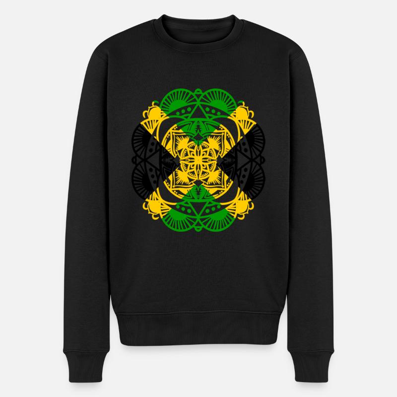 Jamaika Mandala - Männer Premium Bio Pullover - Schwarz