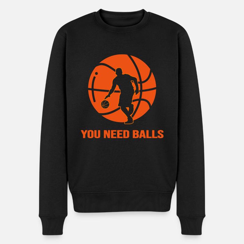 basketballspieler slamdunk basketball rebound - Männer Premium Bio Pullover - Schwarz