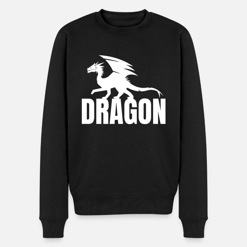 Typographie de dragon - Pull Premium bio Homme - noir