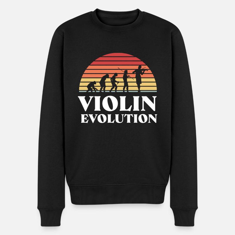 Violinist Violine Instrument Musik Geiger - Männer Premium Bio Pullover - Schwarz