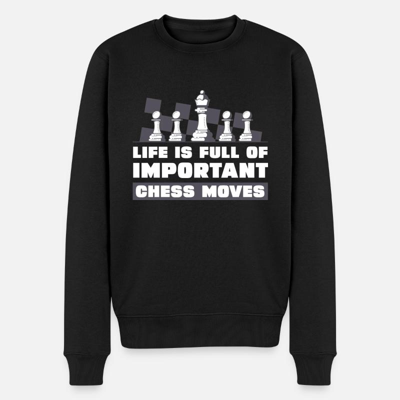 Schach ist das Leben - Männer Premium Bio Pullover - Schwarz
