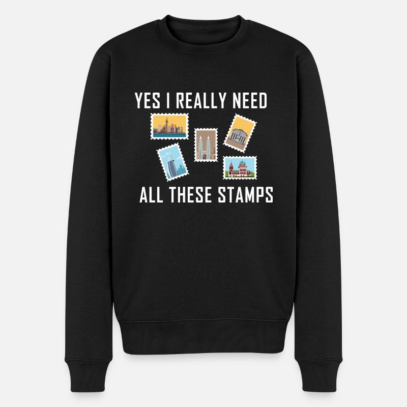 Collectionner les timbres - Pull Premium bio Homme - noir