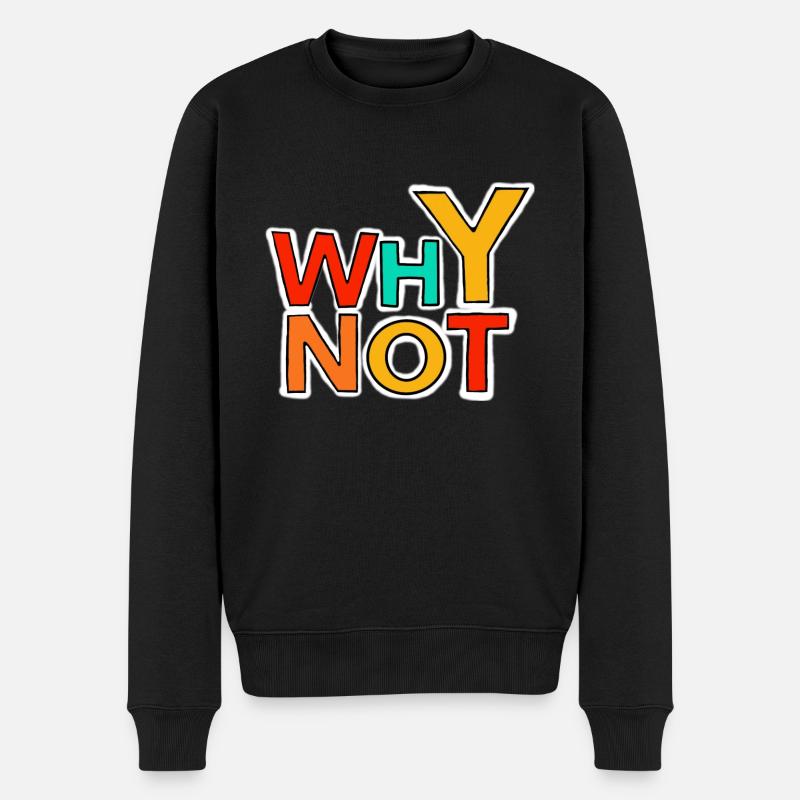 Why not - Männer Premium Bio Pullover - Schwarz