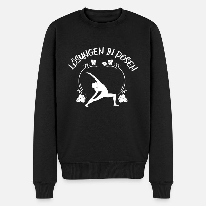 Yoga - Männer Premium Bio Pullover - Schwarz