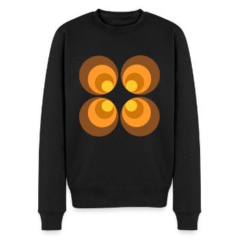 des années 70 motif de fleur - Pull Premium bio Homme - noir - Devant - Nico (187cm)
