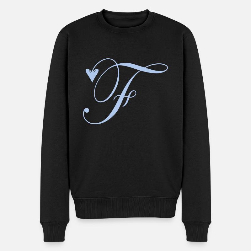 Monogramme F Vigne Coeur - Pull Premium bio Homme - noir